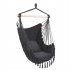  US Direct  Pillow Hanging Chair With Tassel 198lbs Load Capacity Sleep Hammock For Patio Porch Garden Backyard Decor grey