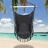  US Direct  Pillow Hanging Chair With Tassel 198lbs Load Capacity Sleep Hammock For Patio Porch Garden Backyard Decor grey