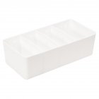 [US Direct] Plastic Storage Box for Underwear Socks Closet Organizer Jewelry Containers Single Row White
