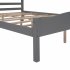  US Direct  Platform Bed with Horizontal Strip Hollow Shape Headboard and Footboard and Center Support Feet  Twin size   Gray