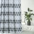  US Direct  Polyester Fabric Geometric Pattern Bathroom Decoration Water repellent Mildew resistant Shower Curtain  Gray 72  72 