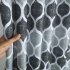  US Direct  Polyester Fabric Geometric Pattern Bathroom Decoration Water repellent Mildew resistant Shower Curtain  Gray 72  72 