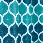 [US Direct] Polyester Fabric Geometric Pattern Bathroom Decoration Water-repellent Mildew-resistant Shower Curtain  Blue-green 72