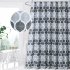  US Direct  Polyester Fabric Geometric Pattern Bathroom Decoration Water repellent Mildew resistant Shower Curtain  Gray 72  72 