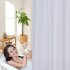  US Direct  Polyester Waffle Weave Textured Grommet Top Shower Curtain Bathroom Decorations Thicken Strengthen Waterproof Fabric Bath Curtain White 72 x72 