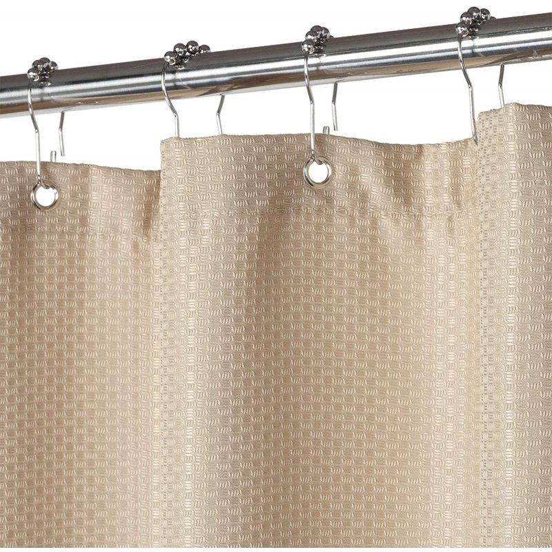 US HAPERLARE Polyester Waffle Weave Textured Grommet Top Shower Curtain Waterproof
