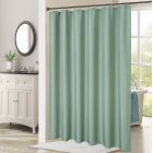 [US Direct] Polyester Waffle Weave Textured Grommet Top Shower Curtain Bathroom Decorations Thicken Strengthen Waterproof Fabric Bath Curtain Sage 72