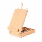 US Portable Beech Sketch Box with Easel 4 Compartments Storage Box Wooden Color