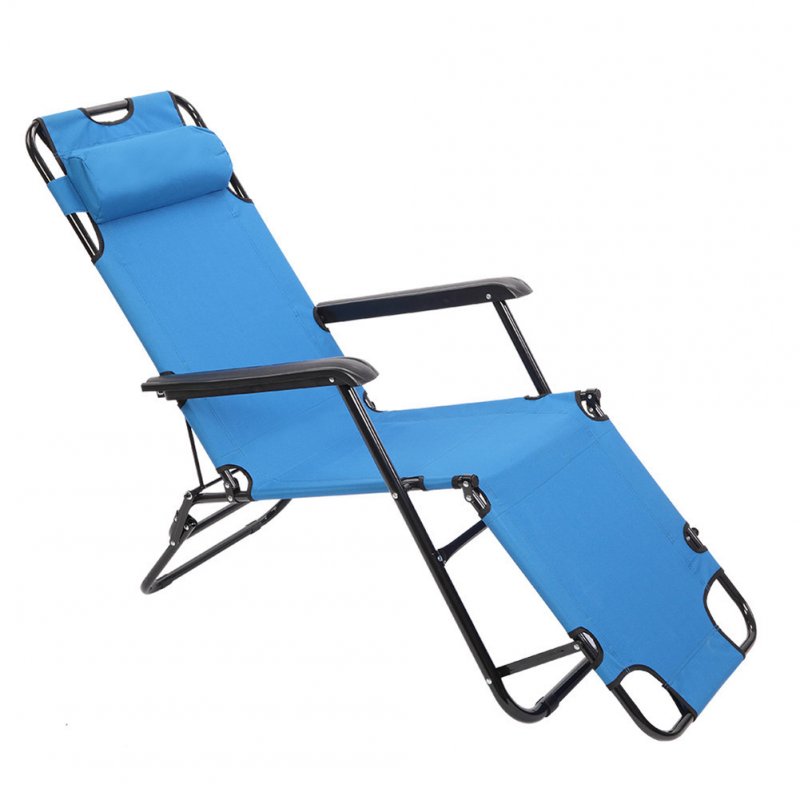 US Portable Camping And Lounge Travel Outdoor Seat RHC-202 Portable Folding Dual-use Extended Recliner Blue