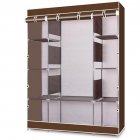 [US Direct] Portable Clothes  Closet Wardrobe Non-woven Fabric 4-tier 10-Lattices Storage Organizer Coffee