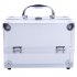  US Direct  Portable Cosmetic  Case With Mirror Makeup Train Case Jewelry Box Organizer Silver