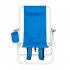  US Direct  Portable High Strength Beach  Chair With Adjustable Headrest Polyester Fiber Fabric Single Beach Chair Blue