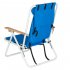 US Direct  Portable High Strength Beach  Chair With Adjustable Headrest Polyester Fiber Fabric Single Beach Chair Blue