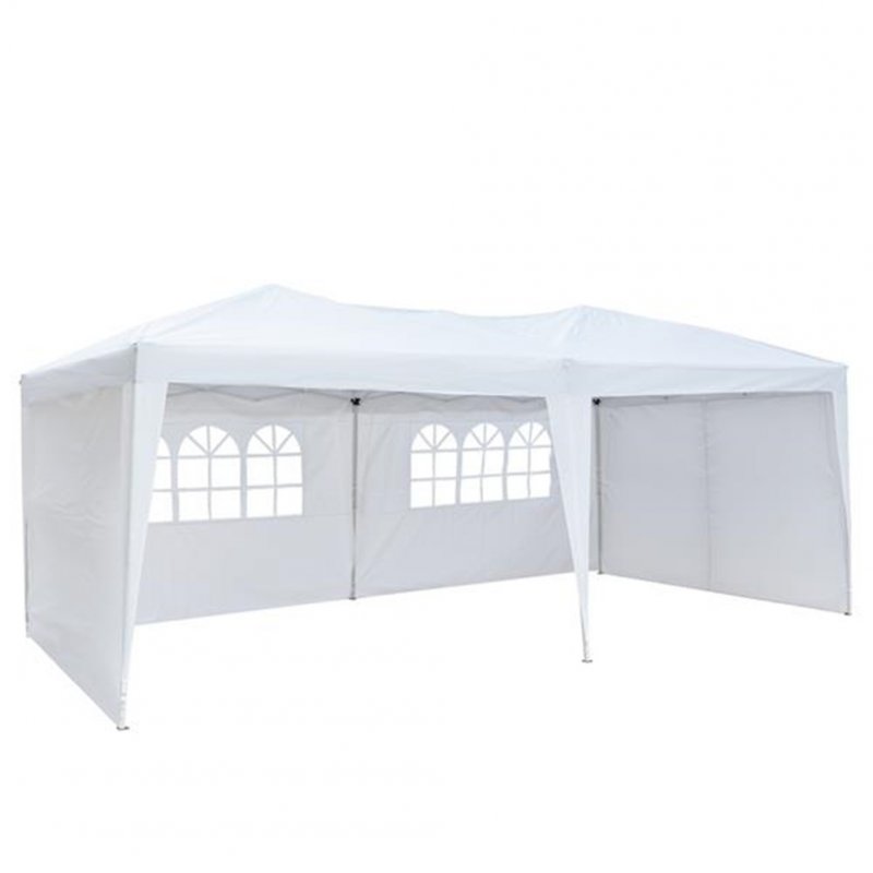US Portable Instant Open Canopy Shade Shelter 2 Door Gazebo Tent W/carry Case And Side Walls white