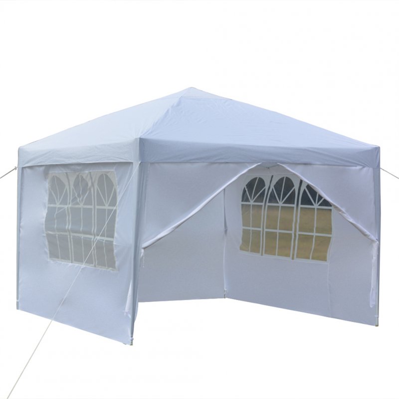 [US Direct] Portable Outdoor Folding Tent Waterproof Right-angle Sun Shelter With Two Doors Two Windows 3 X 3meter White
