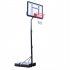  US Direct  Portable Removable Basketball Circle With Transparent Backboard Teenager Adjustable Height 210 260cm Black
