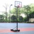  US Direct  Portable Removable Basketball Circle With Transparent Backboard Teenager Adjustable Height 210 260cm Black