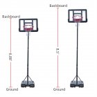 [US Direct] Portable Removable Basketball Circle With Transparent Backboard Teenager Adjustable Height 210-260cm Black