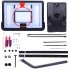  US Direct  Portable Removable Basketball Circle With Transparent Backboard Teenager Adjustable Height 210 260cm Black
