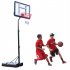  US Direct  Portable Removable Basketball Circle With Transparent Backboard Teenager Adjustable Height 210 260cm Black