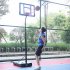  US Direct  Portable Removable Basketball Circle With Transparent Backboard Teenager Adjustable Height 210 260cm Black
