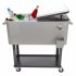  US Direct  Portable Rolling Cooler Ice Chest Cart Trolley 80qt For Outdoor Patio Deck Party Beer Drink Cooler gray