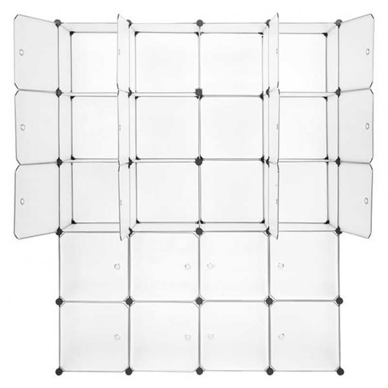 US Portable Wardrobe 20 Cubes Closet Cabinet For Clothes Storage Organizer Cube 35*35 white