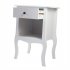 US Direct  Premium Night Stands Wtith Storage Drawer Shelf Bedside Table End Table For Bedroom living Room salon office White
