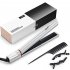  US Direct  Professional Hair  Straightener Curling  2 In 1 Tourmaline Ceramic Flat Iron For All Hair Types White