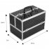  US Direct  Professional Travel Beauty Cosmetic Trolley Box Double open Makeup Storage Box B dy0124 Cosmetic Case Silver