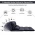  US Direct  Pu Leather Floor  Chair Adjustable Sofa Bed Lounge Floor Mattress Lazy Man Couch With Pillows Black