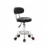  US Direct  Pu Leather Sponge Rolling  Swivel Salon Stool Chair With Back Support For Office black