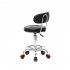  US Direct  Pu Leather Sponge Rolling  Swivel Salon Stool Chair With Back Support For Office black
