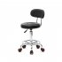 US Direct  Pu Leather Sponge Rolling  Swivel Salon Stool Chair With Back Support For Office black
