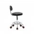  US Direct  Pu Leather Sponge Rolling  Swivel Salon Stool Chair With Back Support For Office black