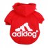  US Direct  Puppy Pet Dog Clothes Cotton Hoodie Clothes Warm Sweater Coat with Adidog Letters Printed gray 7XL
