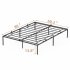  US Direct  Queen Metal Platform Bed Frame with Sturdy Steel Bed Slats Mattress Foundation No Box Spring Needed Large Storage Space Easy to Assemble Non Shaking
