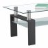  US Direct  Rectangle Black Glass Coffee Table  Clear Coffee Table   Modern Side Center Tables for Living Room     Living Room Furniture