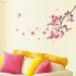  US Direct  Removable Pink Color Butterflies Peach Blossom Pattern Wall Sticker for Living Room Bedroom AY6008