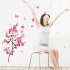  US Direct  Removable Pink Color Butterflies Peach Blossom Pattern Wall Sticker for Living Room Bedroom AY6008