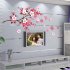  US Direct  Removable Pink Color Butterflies Peach Blossom Pattern Wall Sticker for Living Room Bedroom AY6008