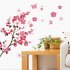  US Direct  Removable Pink Color Butterflies Peach Blossom Pattern Wall Sticker for Living Room Bedroom AY6008