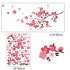  US Direct  Removable Pink Color Butterflies Peach Blossom Pattern Wall Sticker for Living Room Bedroom AY6008