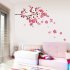  US Direct  Removable Pink Color Butterflies Peach Blossom Pattern Wall Sticker for Living Room Bedroom AY6008