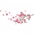  US Direct  Removable Pink Color Butterflies Peach Blossom Pattern Wall Sticker for Living Room Bedroom AY6008