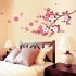  US Direct  Removable Pink Color Butterflies Peach Blossom Pattern Wall Sticker for Living Room Bedroom AY6008