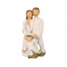 [US Direct] Resin Miniature Cute Doll Family  Statuette Sculpted Hand-painted Figure Love Decoration White