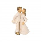 [US Direct] Resin Statue Sculpture Kissing Couple Handmade Carving Figurine Best Gift For Valentine Day Wedding Anniversary White