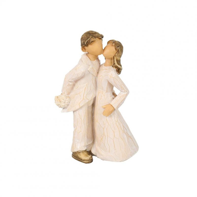 US Resin Statue Sculpture Kissing Couple Handmade Carving Figurine Best Gift For Valentine Day Wedding Anniversary White