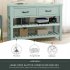  US Direct  Retro Console  Table With Storage Drawers Shelf Living Room Entrance Furniture Antique blue